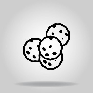 Siyah dolgu biçimli çerez simgesinin logosu veya sembolü