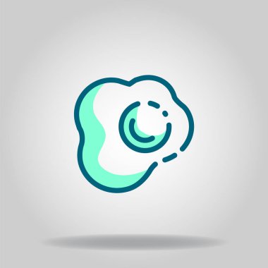 Siyah ikiz mavi renkli omlet simgesinin logosu veya sembolü