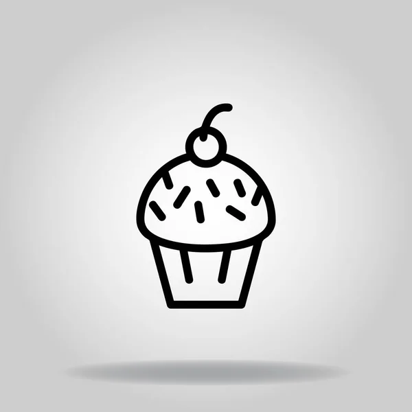 Logo Symbole Icône Cupcake Avec Style Remplissage Noir — Image vectorielle