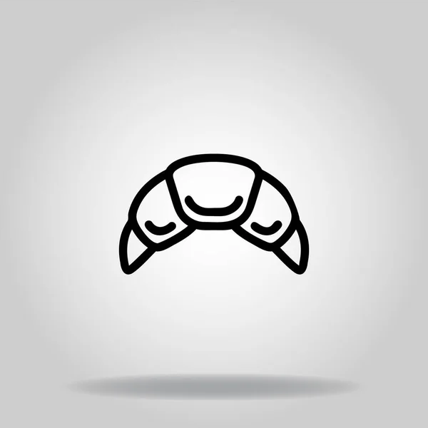 Logo Symbole Croissant Icône Avec Style Remplissage Noir — Image vectorielle