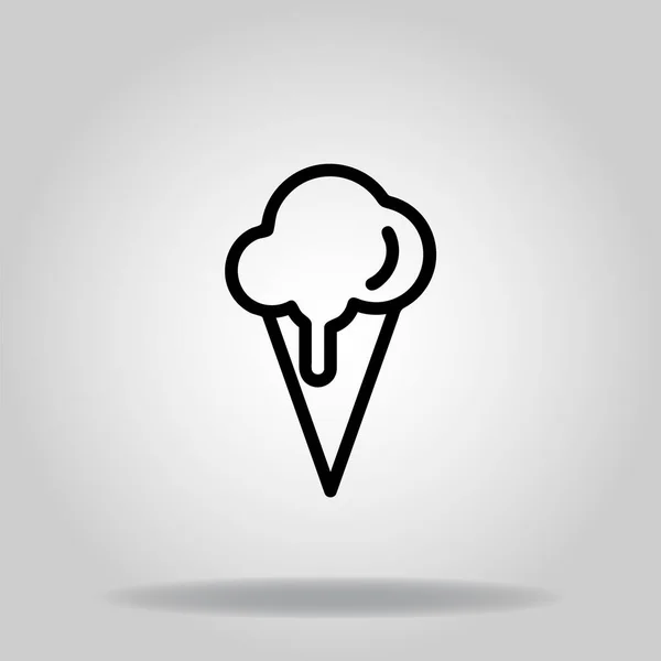 Logo Symbole Icône Cône Crème Glacée Avec Style Remplissage Noir — Image vectorielle