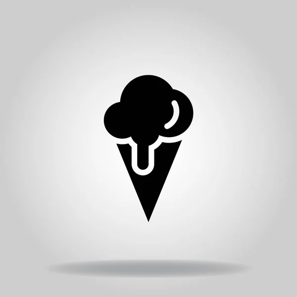 Logo Symbole Icône Cône Crème Glacée Avec Style Remplissage Noir — Image vectorielle