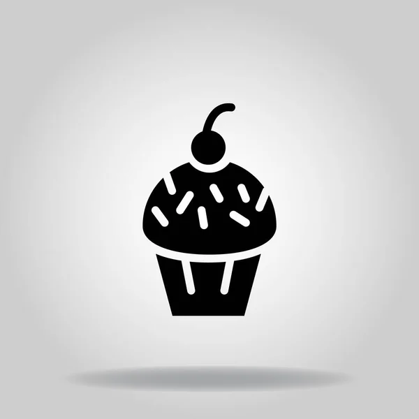 Logo Symbole Icône Gâteau Avec Style Remplissage Noir — Image vectorielle