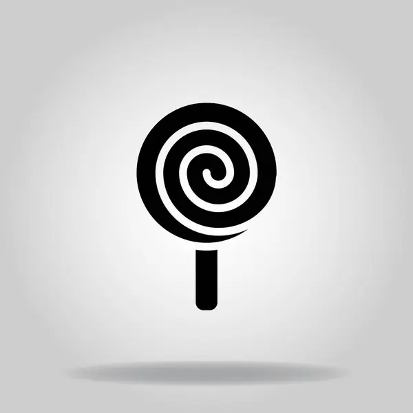 Логотип Символ Иконки Леденец Черным Стилем Заливки — стоковый вектор