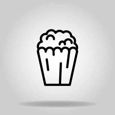 Siyah çizgi biçimli patlamış mısır simgesi veya simgesi