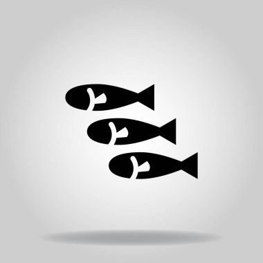 Siyah dolgu biçimli balık simgesi ya da simgesi