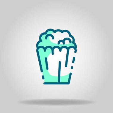 İkili mavi renkli patlamış mısır simgesinin logosu veya sembolü