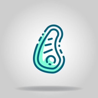 İkili mavi renkli biftek simgesinin logosu veya sembolü