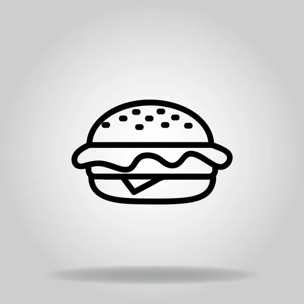 Logo Oder Symbol Des Burgersymbols Mit Schwarzer Linie — Stockvektor