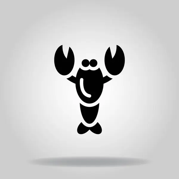 Logo Symbole Icône Homard Avec Style Remplissage Noir — Image vectorielle
