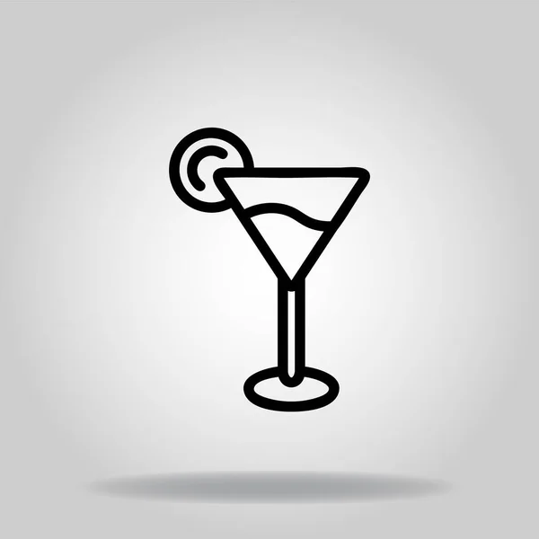 Logo Oder Symbol Des Alkoholsymbols Mit Schwarzer Linie — Stockvektor