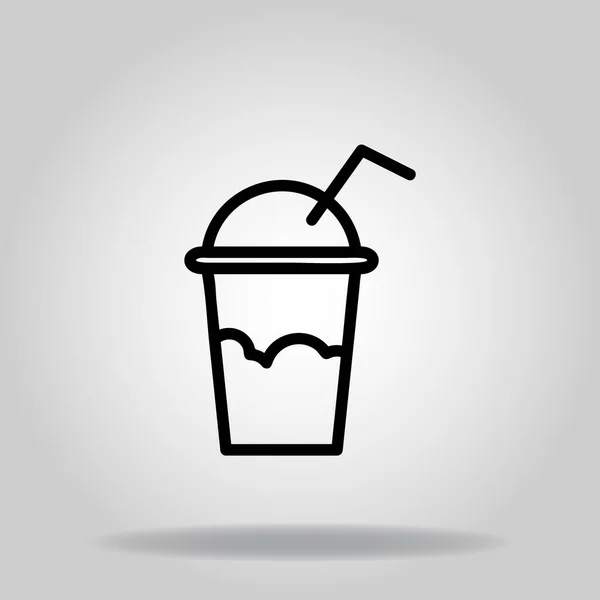 Logo Symbole Café Café Icône Avec Style Ligne Noire — Image vectorielle