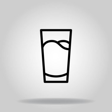 Siyah çizgi biçimli cam simge logosu veya sembolü