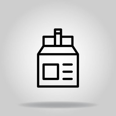 Siyah çizgi biçimli meyve suyu paketinin simgesi veya logosu