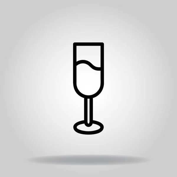 Logo Oder Symbol Des Glas Wein Ikone Mit Schwarzer Linie — Stockvektor