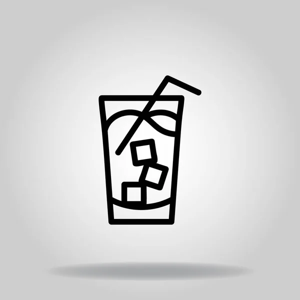 Λογότυπο Σύμβολο Του Παγωτού Εικονίδιο Ποτό Μαύρο Στυλ Γραμμή — Διανυσματικό Αρχείο