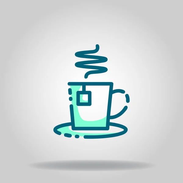 Λογότυπο Σύμβολο Του Εικονιδίου Φλιτζάνι Τσάι Twotone Μπλε Χρώμα Στυλ — Διανυσματικό Αρχείο