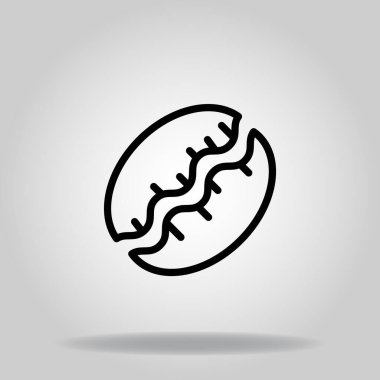 Siyah çizgili kahve çekirdeği simgesi ya da logosu