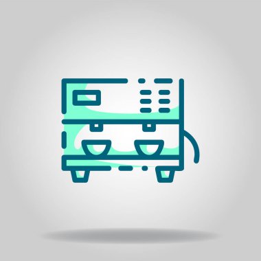 İkili mavi renk biçimli espresso makinesi simgesinin logosu veya sembolü