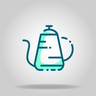 İkili mavi renk biçimli çaydanlık simgesinin logosu veya sembolü