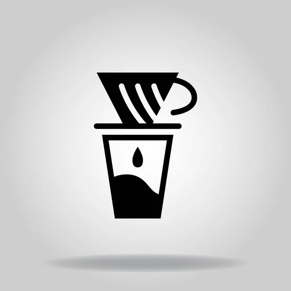Λογότυπο Σύμβολο Του Εικονιδίου Καφετιέρα Μαύρο Στυλ Πλήρωσης — Διανυσματικό Αρχείο