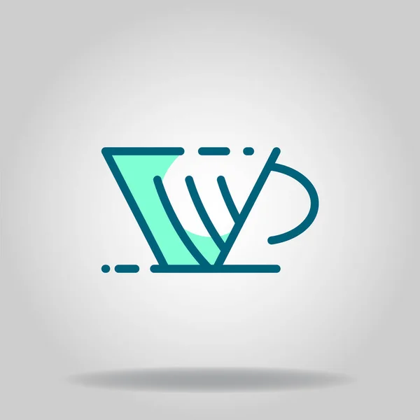 Λογότυπο Σύμβολο Της Εικόνας Καφετιέρα Twotone Μπλε Χρώμα Στυλ — Διανυσματικό Αρχείο