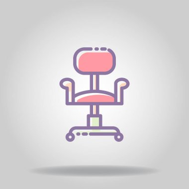 Pastel renk stili sandalye simgesi ya da logosu
