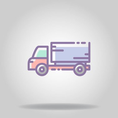 Pastel renk stili kutu araba simgesi ya da simgesi