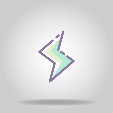 Pastel rengi veya düz stil içeren flaş simgesi logosu veya sembolü