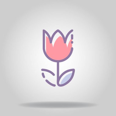 Pastel rengi veya düz stil içeren doğa simgesi logosu veya sembolü