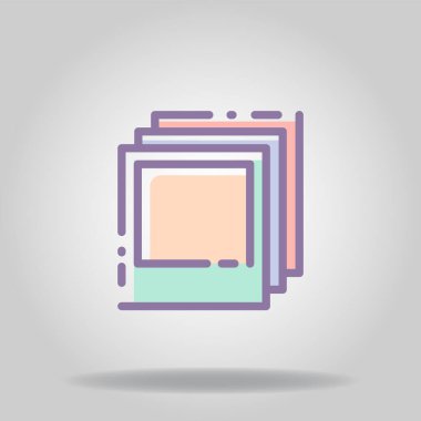 Pastel rengi veya düz stil içeren fotoğraf koleksiyonu simgesi logosu veya sembolü