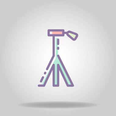 Pastel rengi veya düz stil içeren tripod simgesi ya da logosu