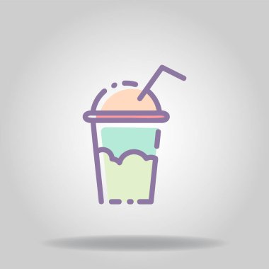 Pastel rengi veya düz stil içeren kahve simgesi ya da logosu
