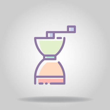 Pastel rengi veya düz stil içeren Öğütücü 4 simgesinin logosu veya sembolü