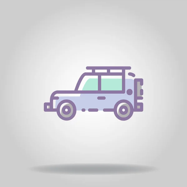 Logo Symbool Van Avontuur Auto Pictogram Met Pastel Kleur Styl — Stockvector