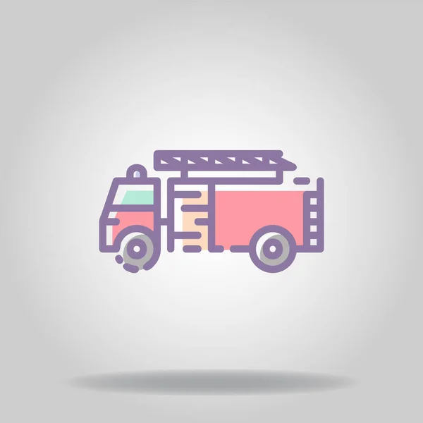 Logo Symbol Firefighter Truck Icon Pastel Color Styl — Stock Vector