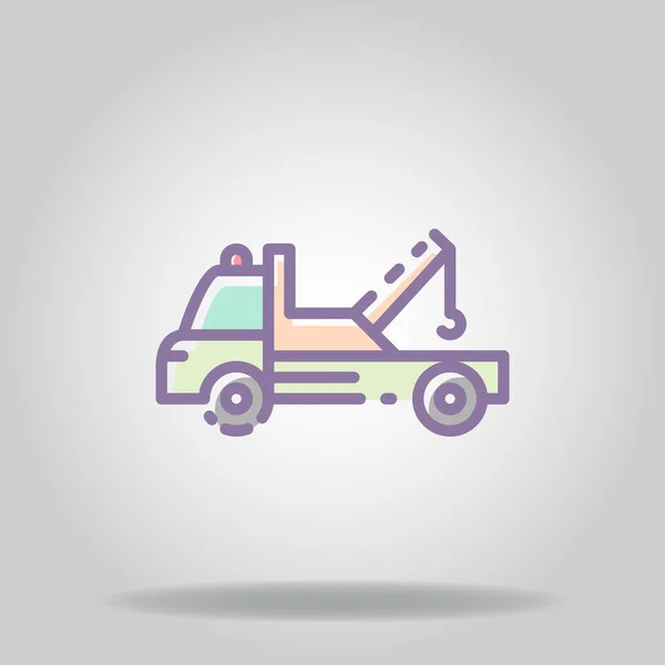 Logo Symbol Tow Truck Icon Pastel Color Styl — Stock Vector