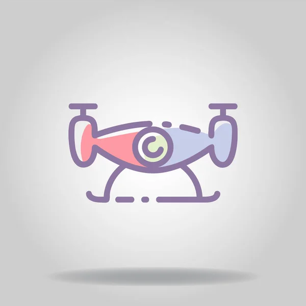 Logotipo Símbolo Del Icono Del Dron Con Color Pastel Estilo — Vector de stock