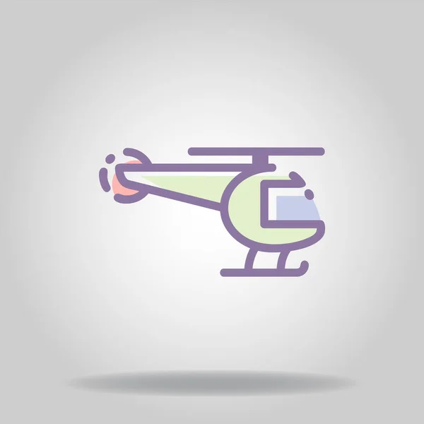 Logotipo Símbolo Del Icono Del Helicóptero Con Color Pastel Estilo — Vector de stock