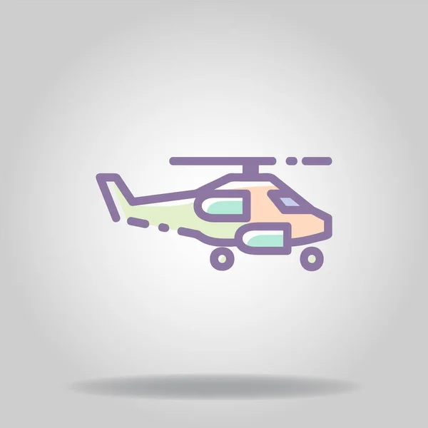 Λογότυπο Σύμβολο Του Στρατιωτικού Εικονιδίου Ελικόπτερο Παστέλ Χρώμα Επίπεδη Styl — Διανυσματικό Αρχείο