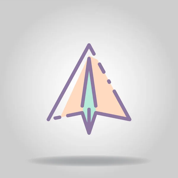 Logotipo Símbolo Del Icono Papel Con Color Pastel Estilo Plano — Vector de stock