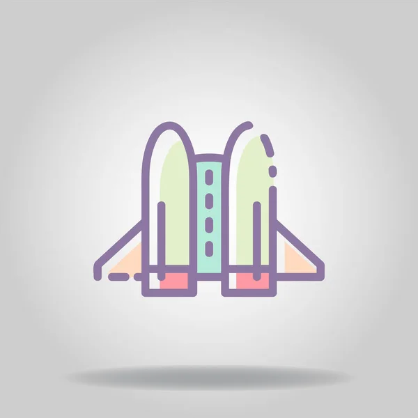 Logo Símbolo Del Icono Jetpack Con Color Pastel Estilo Plano — Vector de stock