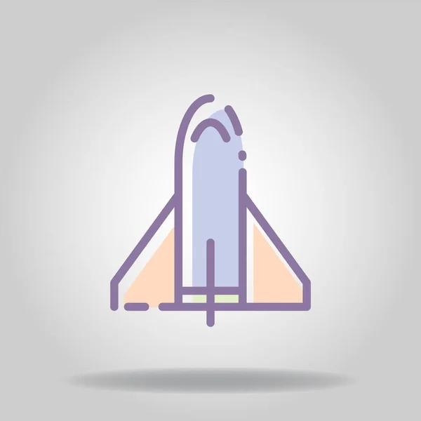 Pastel Rengi Veya Düz Stil Içeren Uzay Aracı Simgesi Logosu — Stok Vektör