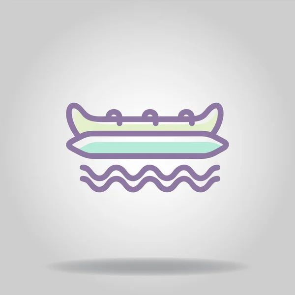 Logo Símbolo Banana Boat Icono Con Dos Tonos Pastel Color — Vector de stock