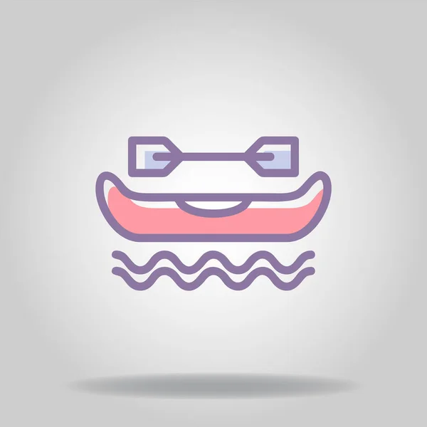 Logotipo Símbolo Del Icono Canoa Con Dos Tonos Color Pastel — Vector de stock