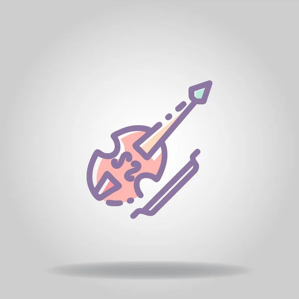 Logotipo Símbolo Del Icono Del Violín Con Color Pastel Estilo — Vector de stock