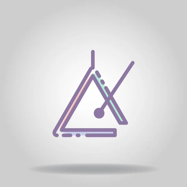 Logotyp Eller Symbol För Triangeln Isntrument Ikon Med Pastell Färg — Stock vektor