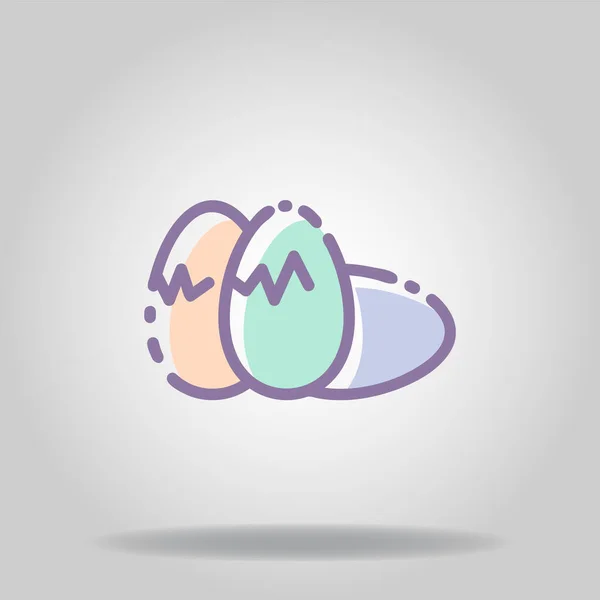 Logo Símbolo Del Icono Del Huevo Con Color Pastel Estilo — Vector de stock