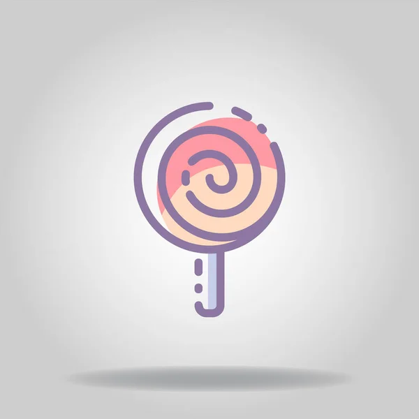 Logotipo Símbolo Del Icono Piruleta Con Color Pastel Estilo Plano — Vector de stock