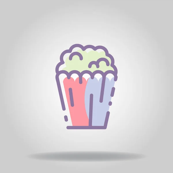 Logo Nebo Symbol Popcornu Pastelovou Barvou Nebo Plochým Stylem — Stockový vektor